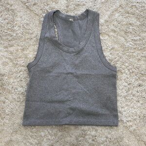 Gray Sleeveless Women's Crop Top